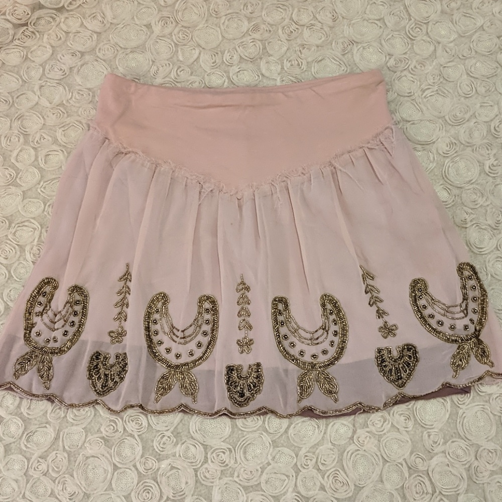 Dusty pink beaded skirt by Free People
